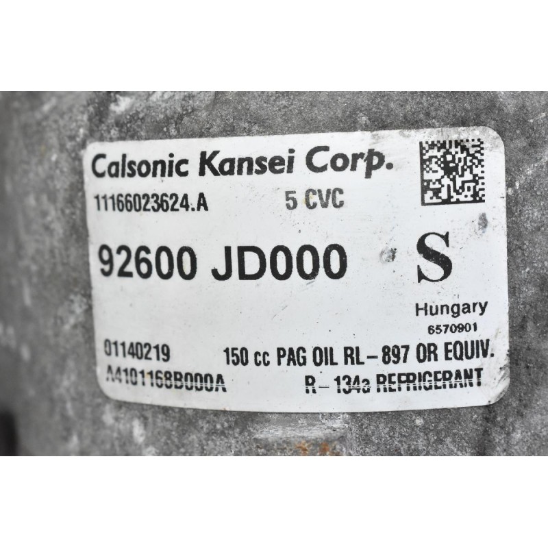 Κομπρεσέρ Aircondition - A/C Κλιματισμός Nissan Note / Tiida / Qashqai HR16 2005-2015 CALSONIC 92600-JD000 01140219 (Dacia Duster)