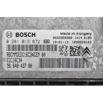 Εγκέφαλος Citroen Berlingo - Pegeuot Partner 1.6 HDI 9H03 2015-2018 0281013872 9664843780 1039S20163 9653958980