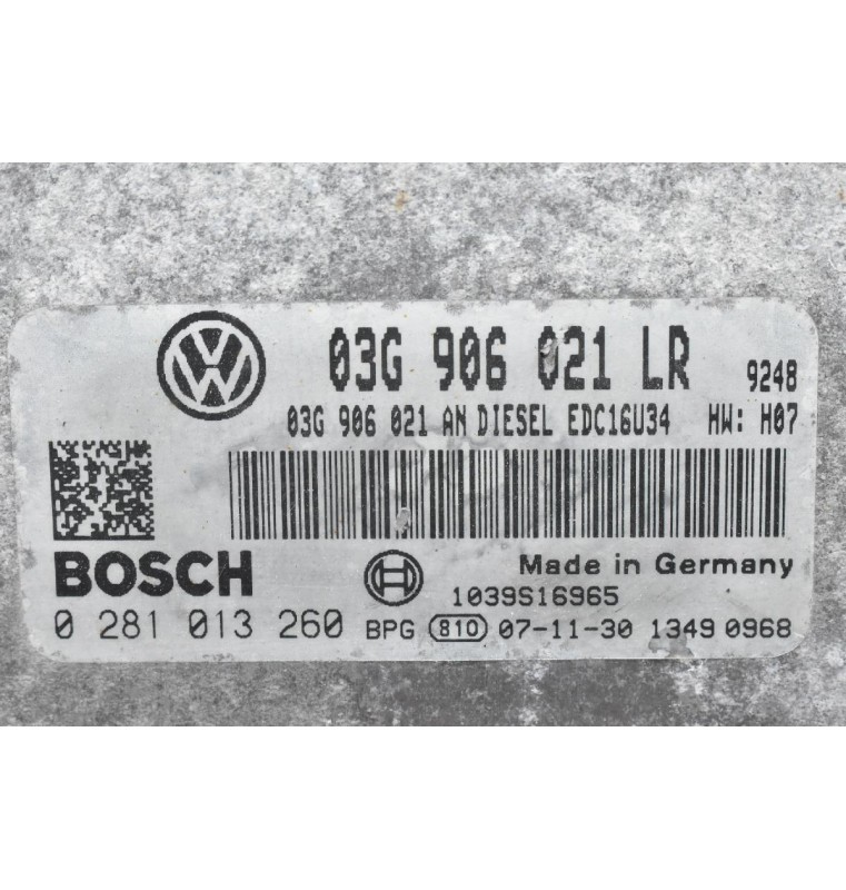 Εγκέφαλος Volkswagen Passat / Touran 1.9 TDI 2001-2010 BOSCH 03G906021LR 03G906021 0281013260 1039S16965 (Seat / Audi / Skoda)