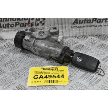 Διακόπτης Μίζας / Κλειδαριά Τιμονιού Volkswagen Amarok / Polo 2010-2019 6R0905851F (Γνήσιο) (Με Κλειδί) (Seat Skoda Audi)
