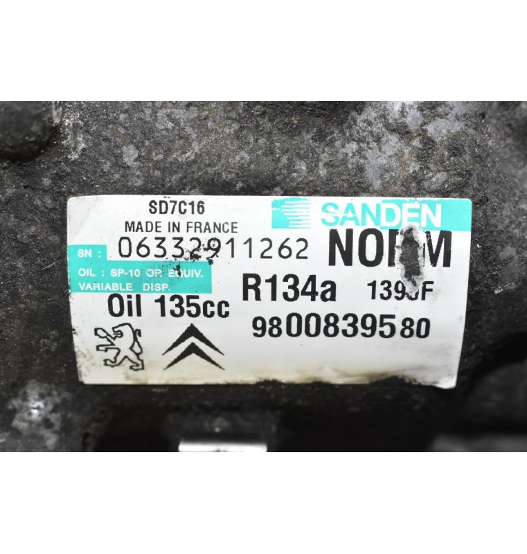 Κομπρεσέρ Aircondition A/C Citroen C4 / Peugeot 308 1.6 HDI 9HR 9H05 HDI 2011-2015 9800839580