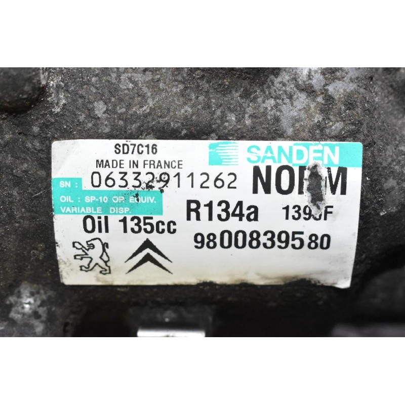 Κομπρεσέρ Aircondition A/C Citroen C4 / Peugeot 308 1.6 HDI 9HR 9H05 HDI 2011-2015 9800839580