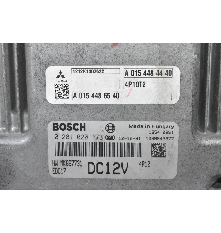 Εγκέφαλος Mitsubishi Canter Fuso 3.0cc Bosch Euro6 4P10T2 2010-2017 0281020173 MK667731 A0154486540 1039S43887