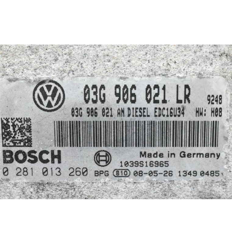 Εγκέφαλος Volkswagen Passat / Touran 1.9 TDI 2001-2010 BOSCH 03G906021LR 03G906021 0281013260 1039S16965 (Seat / Audi / Skoda)
