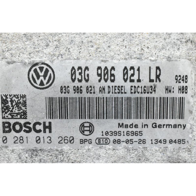 Εγκέφαλος Volkswagen Passat / Touran 1.9 TDI 2001-2010 BOSCH 03G906021LR 03G906021 0281013260 1039S16965 (Seat / Audi / Skoda)
