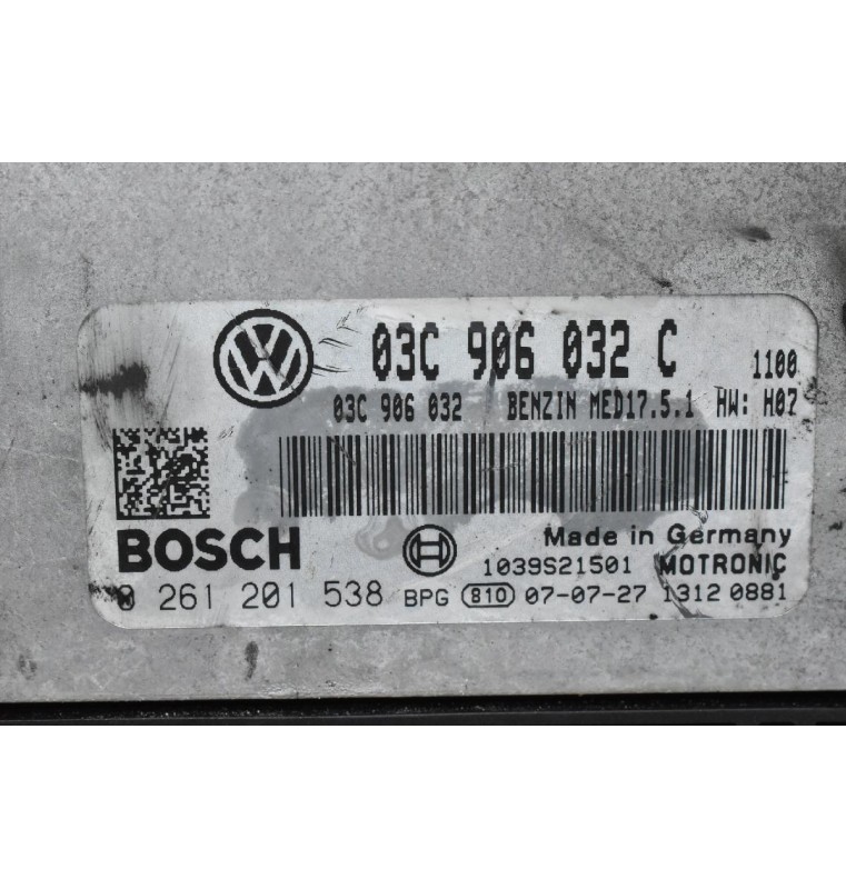 Εγκέφαλος Κινητήρα Volkswagen Golf 1.4 TSI 2006-2012 03C906032C 0261201538 17.5.1 1039S21501