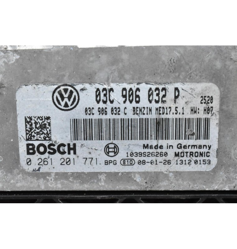Εγκέφαλος Κινητήρα Volkswagen Golf 1.4 TSI 2006-2012 03C906032P 03C906032C 0261201771 17.5.1