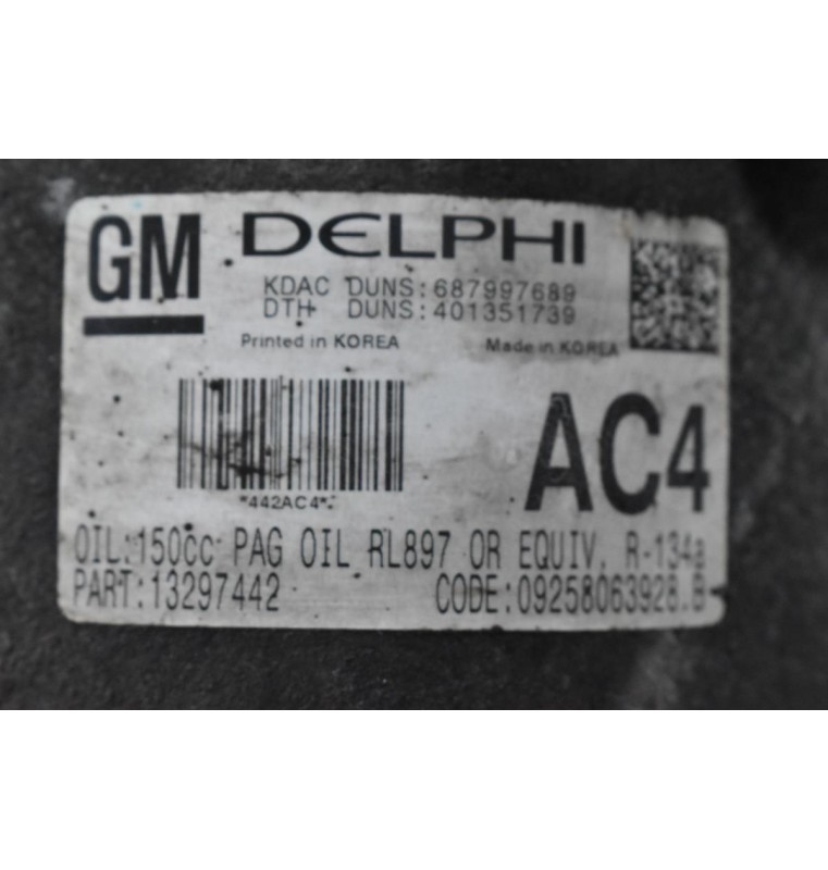 Κομπρεσέρ Aircondition A/C Opel Astra / Zafira / Vectra 1.6cc Z16XEP 2004-2010 13297442