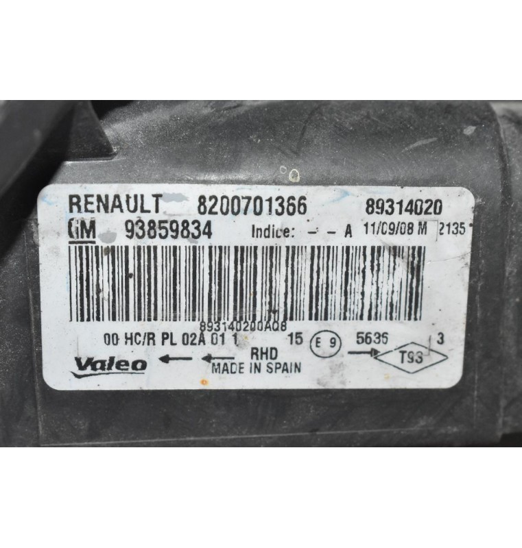 Φανάρι Εμπρός Δεξί Renault Trafic 2007-2014 93859834 8200701366 (Opel Vivaro) (Nissan Primastar) (Γνήσιο)