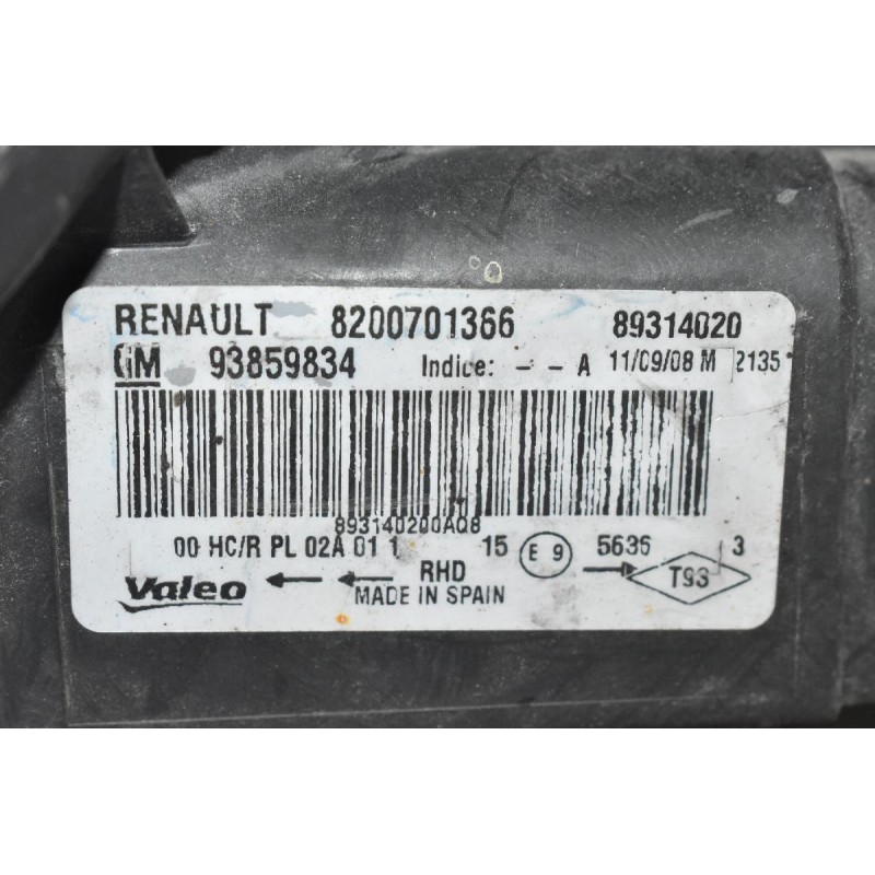 Φανάρι Εμπρός Δεξί Renault Trafic 2007-2014 93859834 8200701366 (Opel Vivaro) (Nissan Primastar) (Γνήσιο)