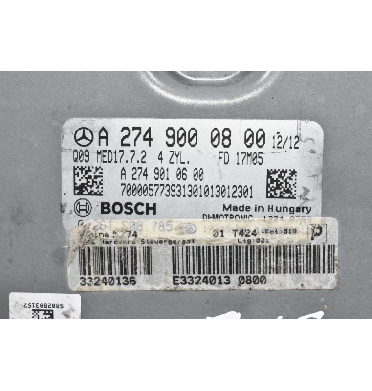 Εγκέφαλος Mercedes-Benz C180 W204 W212 W205 C204 1.6cc 274910 2007-2020 (Γνήσιος) A2749000800 A2749010600 0261S08785