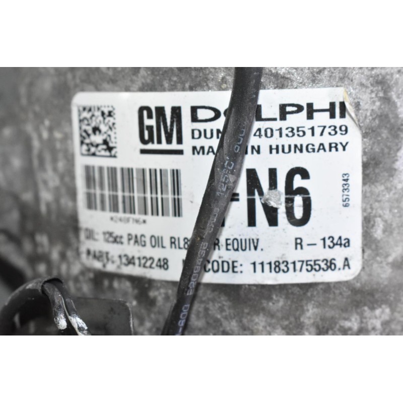 Κομπρεσέρ Aircondition A/C Opel Astra 1.7 A17DT 2010-2015 (Γνήσιο) (Meriva - Zafira - Corsa) 13412248 401351739 11183175536A