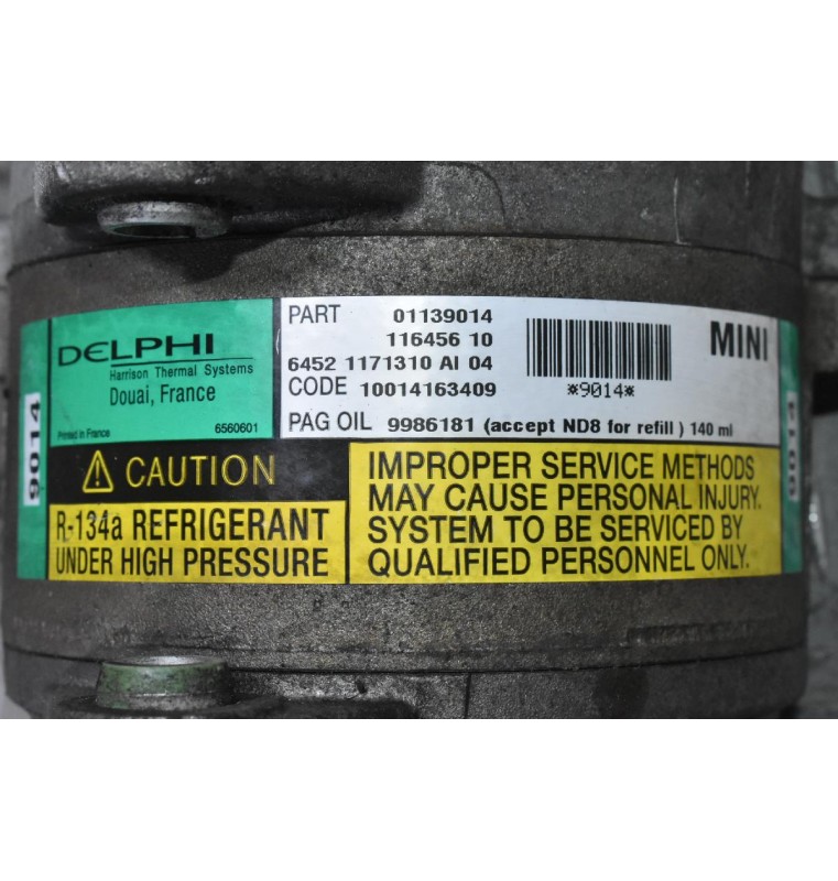 Κομπρεσέρ Aircondition Mini Cooper W11B16AA 01139014 11645610 DELPHI