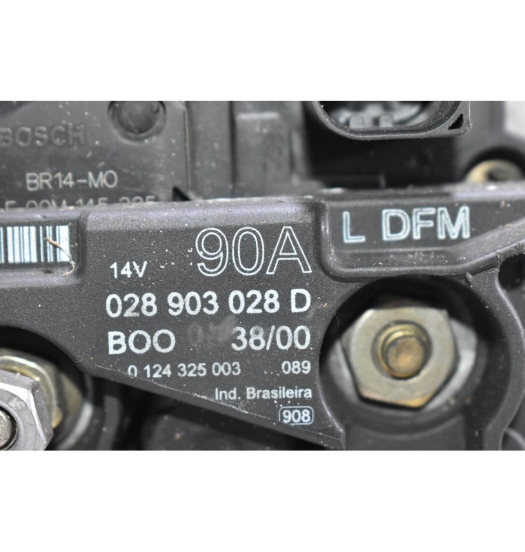 Δυναμό Volkswagen Golf / Bora 1.4 16v AXP 1995-2003 90A 14V 028903028D 0124325003 (Γνήσιο) (Seat Ibiza / Leon / Toledo - Skoda Octavia / Fabia)