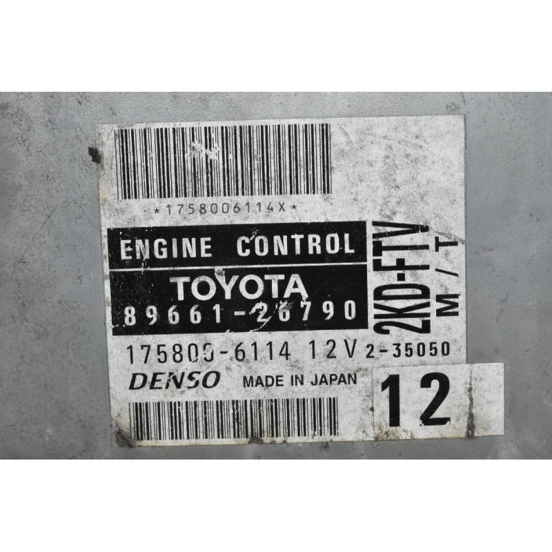 Εγκέφαλος Toyota Hiace 2001-2010 2KD D4D DENSO 89661-26790 175800-6114