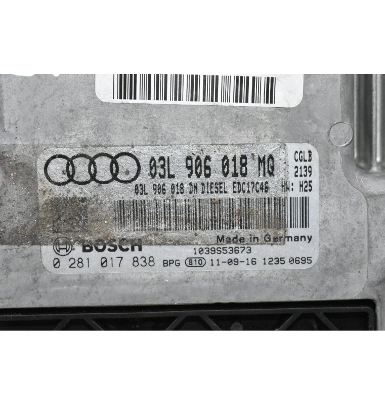 Εγκέφαλος Audi A4 / A5 / A6 / Q5 2.0 TDI CGL 2008-2016 (Γνήσιο) 03L906018MQ 03L906018DN 0281017838 1039S53673