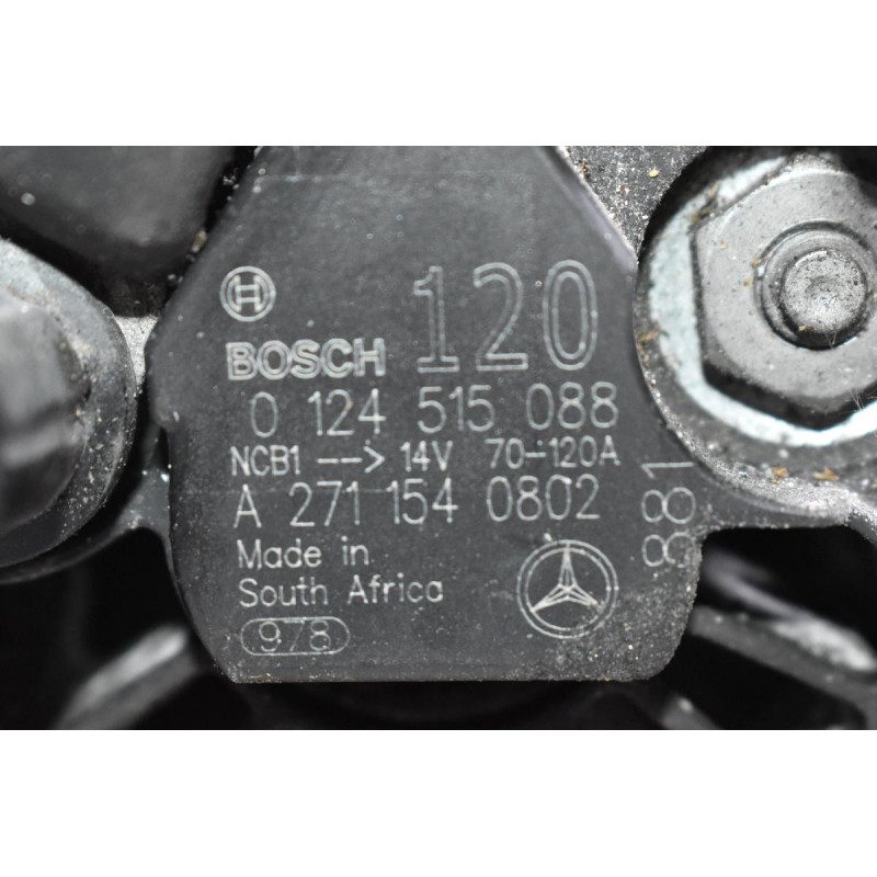 Δυναμό Mercedes-Benz E200 1.8 W211 C200 W203 271948 2003-2010 BOSCH A2711540802 0124515088 (120A)