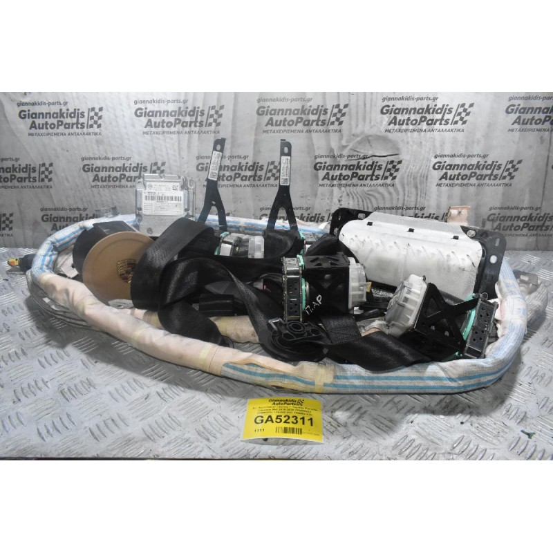 Σετ Αερόσακων / Ζώνες + Ταμπλό Porsche Cayenne 958 2010-2020 7P5880201 7P5880204 7P5880741C 7P5880742C 7P0857705E 7P0857806D 7P0857805D 7P0857706E