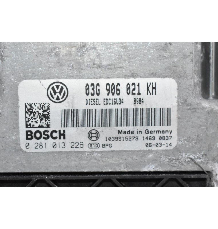 Εγκέφαλος Volkswagen Golf 1.9 TDI 2004-2013 03G906021KH 0281013226 1039S15273 EDC16U34 (Seat / Audi / Skoda)