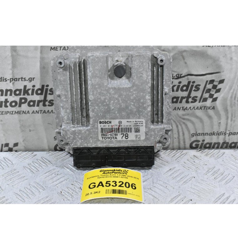 Εγκέφαλος Toyota Auris 1.4 D4D 2010-2016 0281019178 89661-0Z780