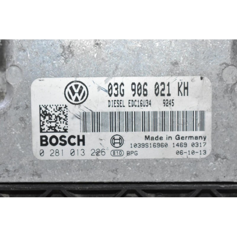 Εγκέφαλος Volkswagen Golf 1.9 TDI 2004-2013 03G906021KH 0281013226 1039S16960 EDC16U34 (Seat / Audi / Skoda)