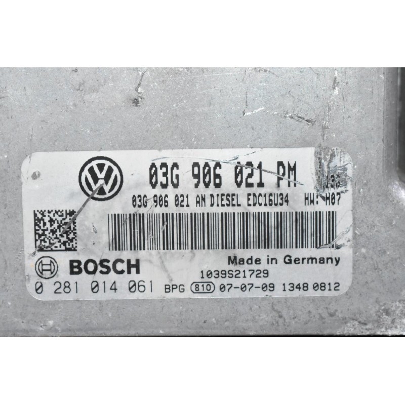 Εγκέφαλος Volkswagen Jetta / Golf 1.9 TDI 2002-2012 03G906021PM 0281014061 03G906021AN 1039S21729 (Seat Audi Skoda)