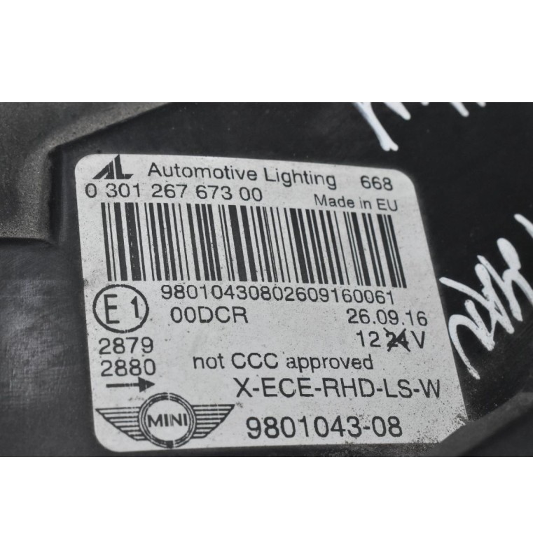 Φανάρι Εμπρός Αριστερά Mini Countryman 2010-2020 030126767300 9801043-08 7356250 130732946115 1307030580 (Γνήσιο) (Με Μπέκ Νερού Καθαρισμού) (Πιτσιλίθρες)