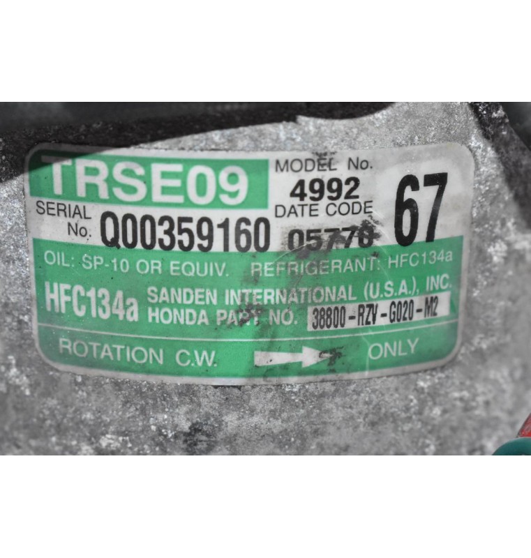 Κομπρεσέρ Aircondition - A/C Honda CR-V 2.0 R20A 2007-2012 DENSO 38800-RZV-G020-M2