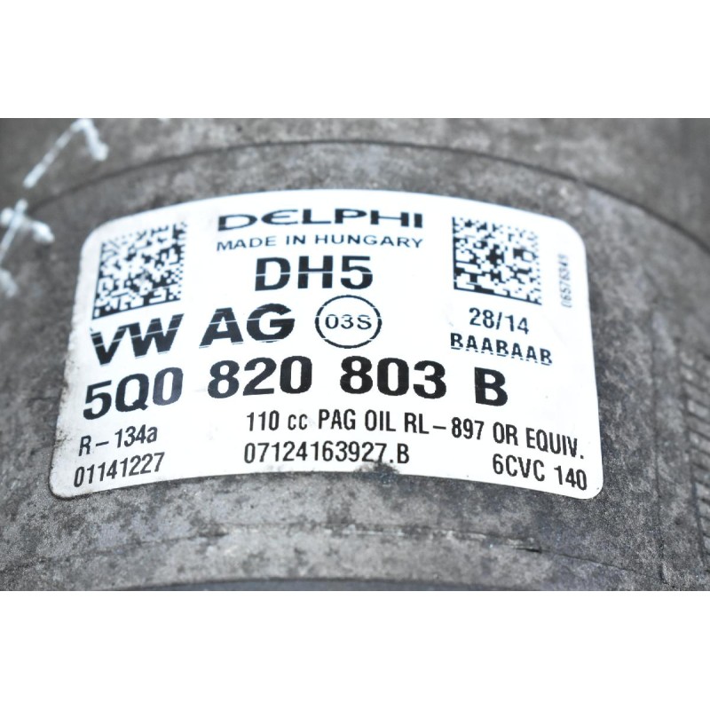 Κομπρεσέρ Aircondition A/C Audi A3 / A4 1.6 TDI CLH 2010-2016 DELPHI 5Q0820803B (Γνήσιο) (Volkswagen Golf / Seat Leon / Skoda Octavia)