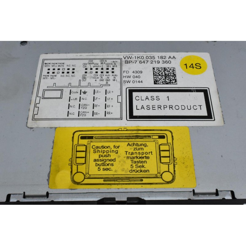 Οθόνη Volkswagen Golf 6 / Tiguan / Touran 2008-2013 1K0035182AA (Γνήσια)