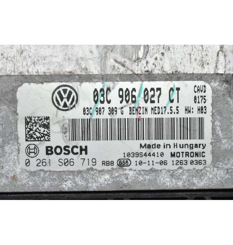 Εγκέφαλος Volkswagen Scirocco / Golf / Polo 1.4 TSI CAVD CTHD 2008-2015 BOSCH 03C906027CT 0261S06719 03C907309G (Seat Ibiza)