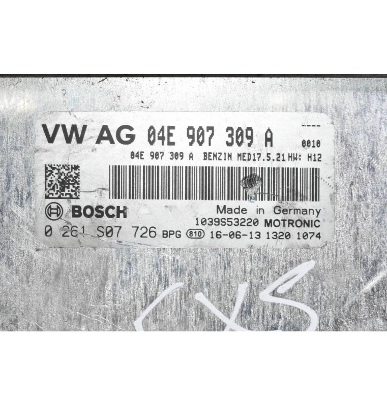 Εγκέφαλος Volkswagen Polo Golf Jetta 1.2 / 1.4 TFSI CXS 2012-2020 04E907309A 0261S07726 (Seat Leon Ibiza Toledo / Skoda Octavia / Fabia) (CMBA CXSA CHPA CPTA CJZB CJZ)