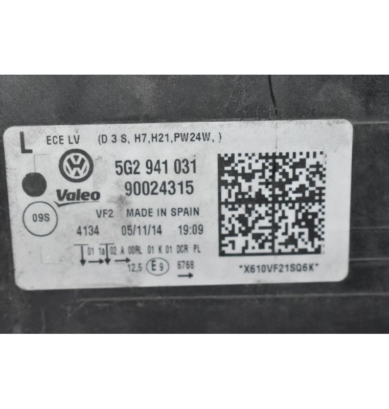 Φανάρι Εμπρός Δεξιά Volkswagen Golf 7 2012-2018 5G2941032 90024316 8K0941597E (Xenon) (Γνήσια)