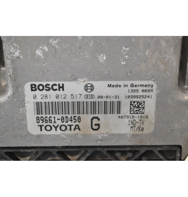 Εγκέφαλος Toyota Yaris 2005-2012 896610D450 0281012517 (BOSCH) 1039S25241