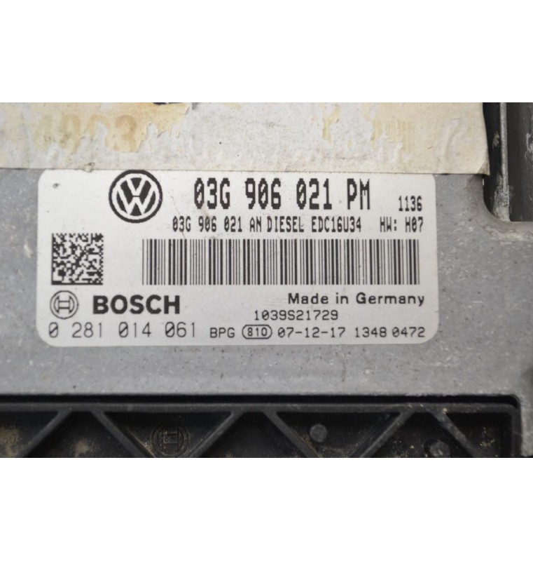 Εγκέφαλος Volkswagen Jetta / Golf 1.9 TDI 2002-2012 03G906021PM 0281014061 03G906021AN 1039S21729 (Seat Audi Skoda)