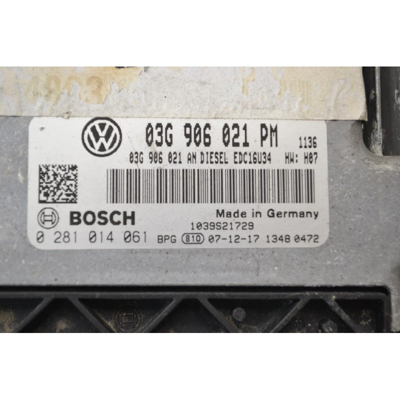 Εγκέφαλος Volkswagen Jetta / Golf 1.9 TDI 2002-2012 03G906021PM 0281014061 03G906021AN 1039S21729 (Seat Audi Skoda)