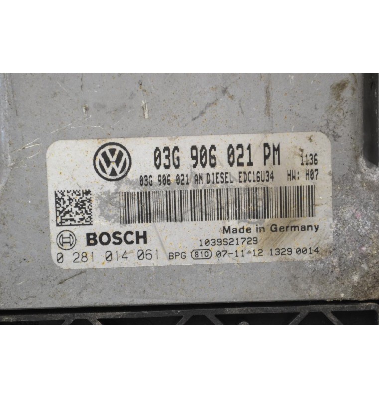 Εγκέφαλος Volkswagen Jetta / Golf 1.9 TDI 2002-2012 03G906021PM 0281014061 03G906021AN 1039S21729 (Seat Audi Skoda)