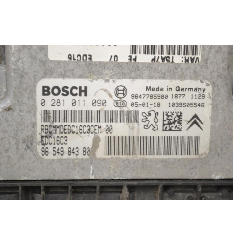 Εγκέφαλος Peugeot 206 2001-2009 RBCMMDEDC16C3CEM00 0281011090 EDC16C3