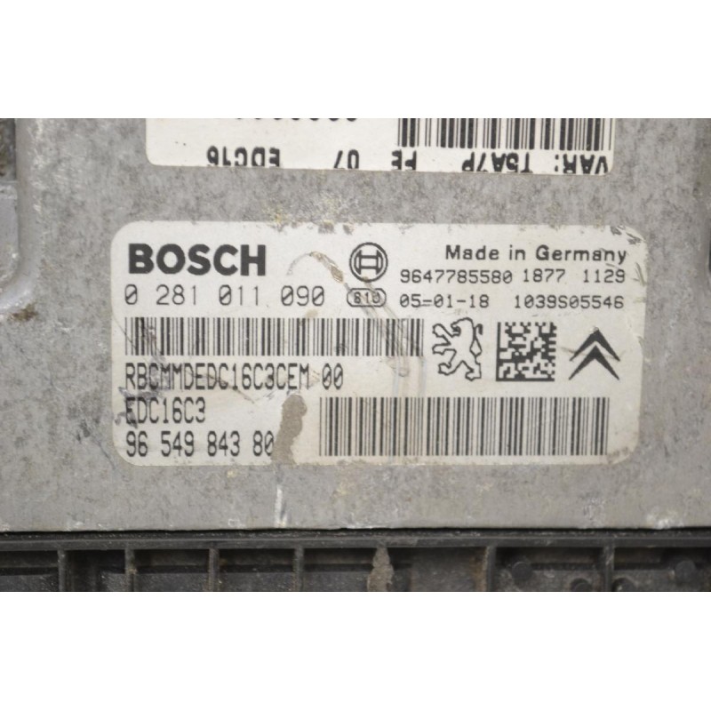 Εγκέφαλος Peugeot 206 2001-2009 RBCMMDEDC16C3CEM00 0281011090 EDC16C3