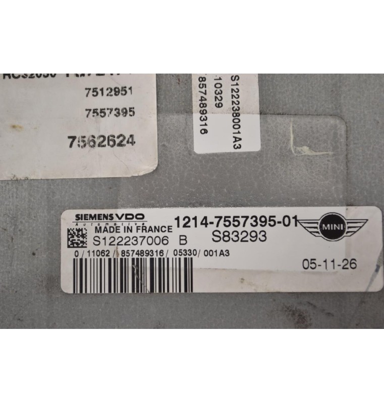 Εγκέφαλος Mini Cooper S 1.6  2002-2006 VDO 1214-7557395-01 S122237006 (Compressor)