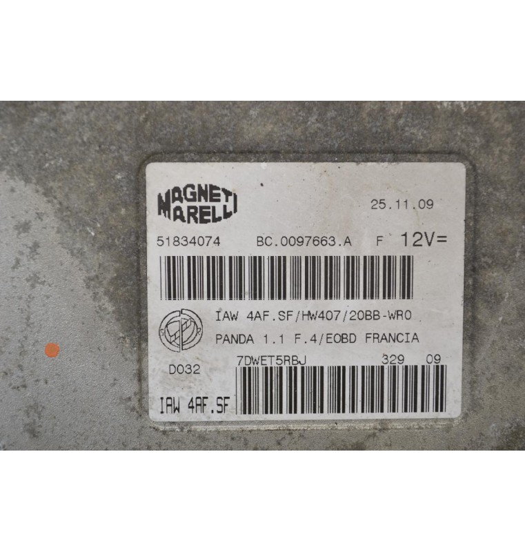 Εγκέφαλος Fiat Panda 2003-2025 MAGNETI M. 51834074 BC0097663A 7DWET5RBJ IAW4AFSF/HW407/20BBWRO