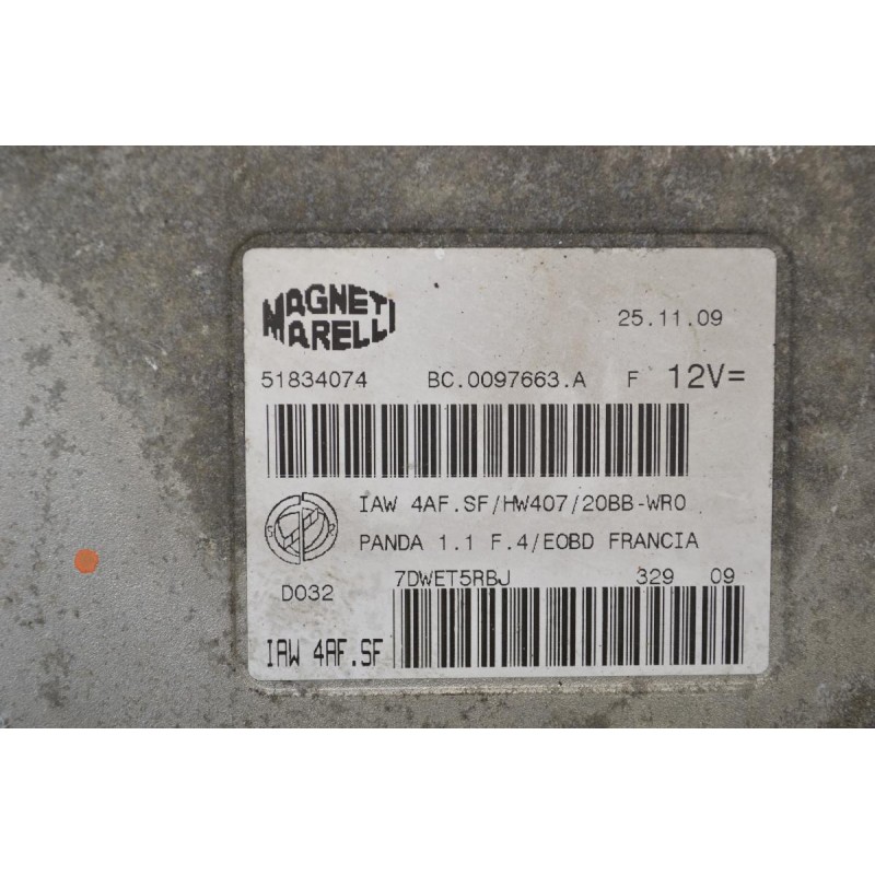 Εγκέφαλος Fiat Panda 2003-2025 MAGNETI M. 51834074 BC0097663A 7DWET5RBJ IAW4AFSF/HW407/20BBWRO