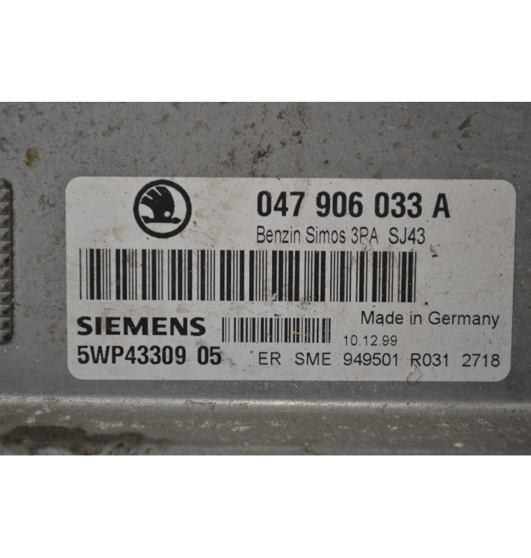 Εγκέφαλος Skoda Fabia 1999-2003 SIEMENS 047906033A 5WP4330905 3PA SJ43