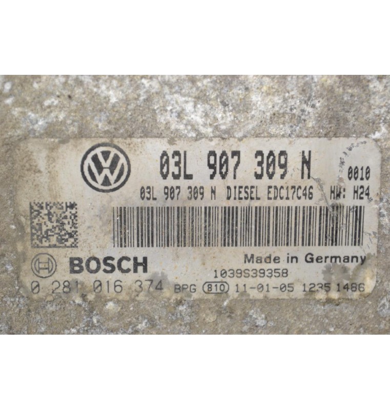 Εγκέφαλος Volkswagen Passat 2010-2016 BOSCH 03L907309N EDC17C46 0281016374 1039S19158