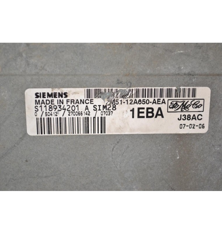 Εγκέφαλος Ford Focus 2004-2013 SIEMENS S118934201 7M5112A650AEA 1EBA J38AC