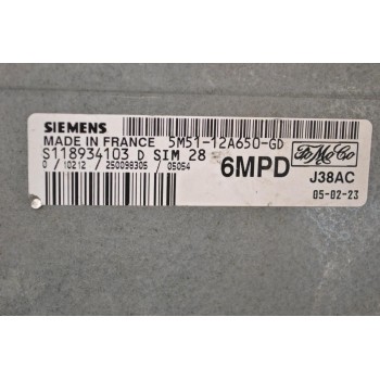 Εγκέφαλος + Κίτ Ford Focus 2003-2012 SIEMENS S118934103D SIM28 5M51-12A650-GD