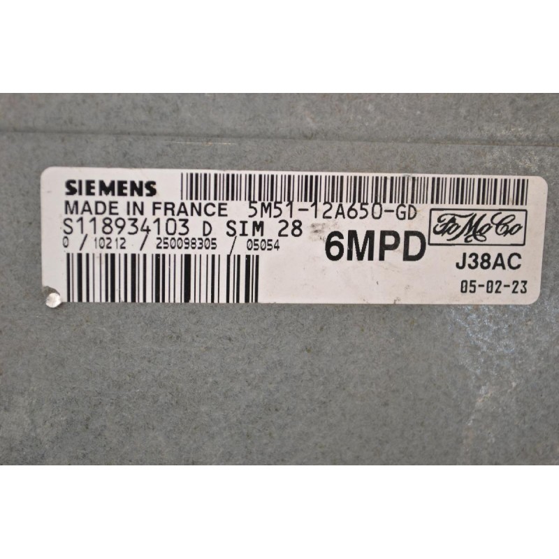 Εγκέφαλος + Κίτ Ford Focus 2003-2012 SIEMENS S118934103D SIM28 5M51-12A650-GD