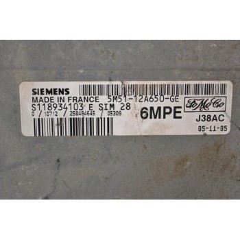 Εγκέφαλος Ford Focus 2004-2008 SIEMENS S118934103E 5M5112A650GE