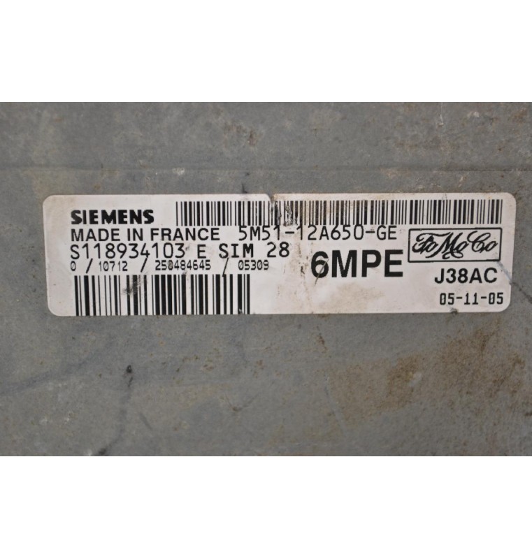 Εγκέφαλος Ford Focus 2004-2008 SIEMENS S118934103E 5M5112A650GE