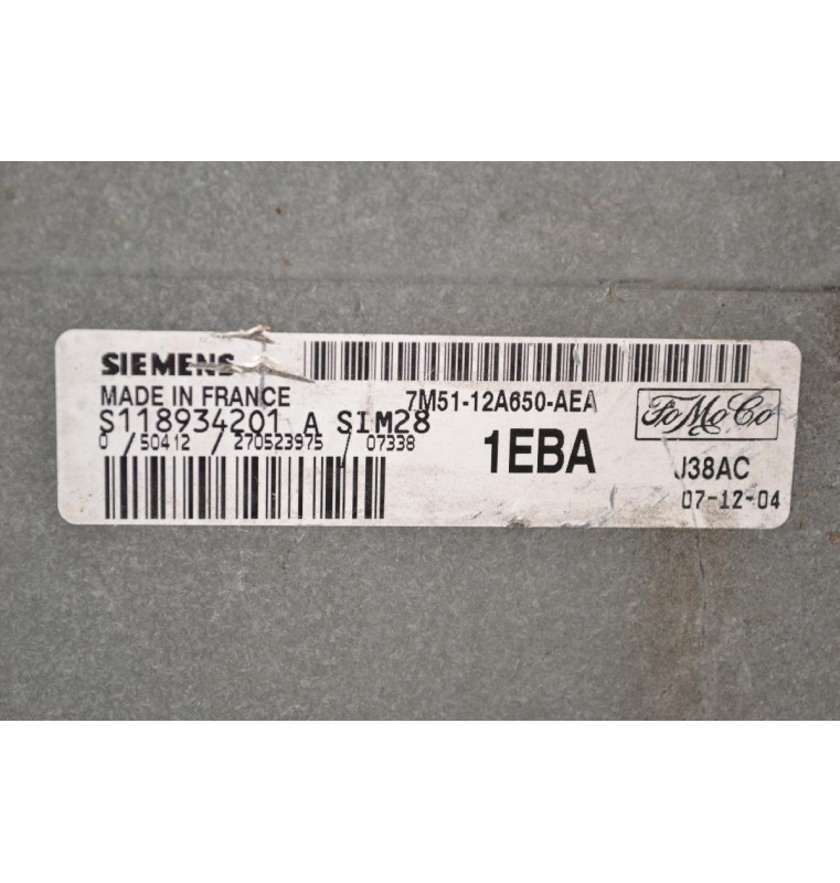 Εγκέφαλος Ford Focus 2004-2013 SIEMENS S118934201A 7M5112A650AEA 1EBA J38AC
